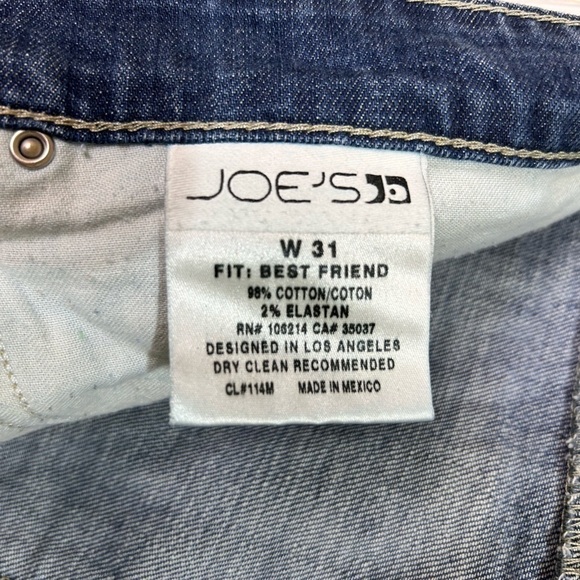 Joe’s Jeans Best Friend Fit Kendal Wash Relaxed Fit Jeans Size 31 - Picture 8 of 9